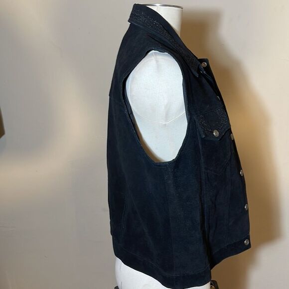 AGAPO VINTAGE EMBROIDERY LEATHER VEST NWOT - Picture 4 of 7